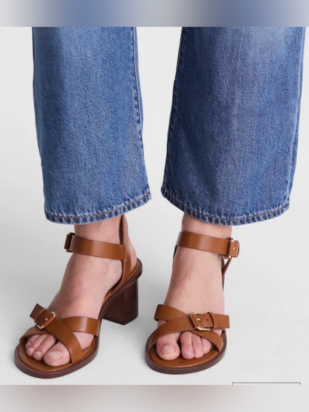 Unworn Madewell - Corinna Buckle Strap Heeled Sandal in Leather size 9 Unworn!